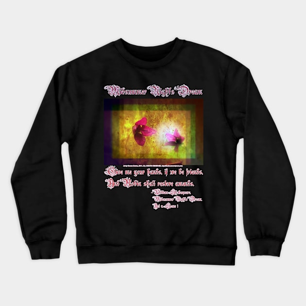 marriage of Titania; Salmon berry floral duet Crewneck Sweatshirt by DlmtleArt